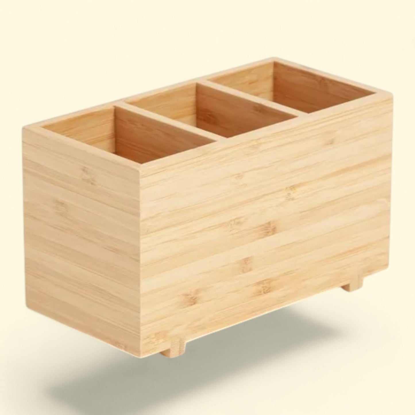 U Brands Desktop Organizer, 7" x 3.5" x 4.2", Bamboo