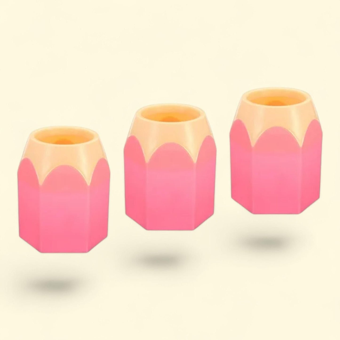 Unique Bargains Pencil Holder, Pencil Shape, Pink