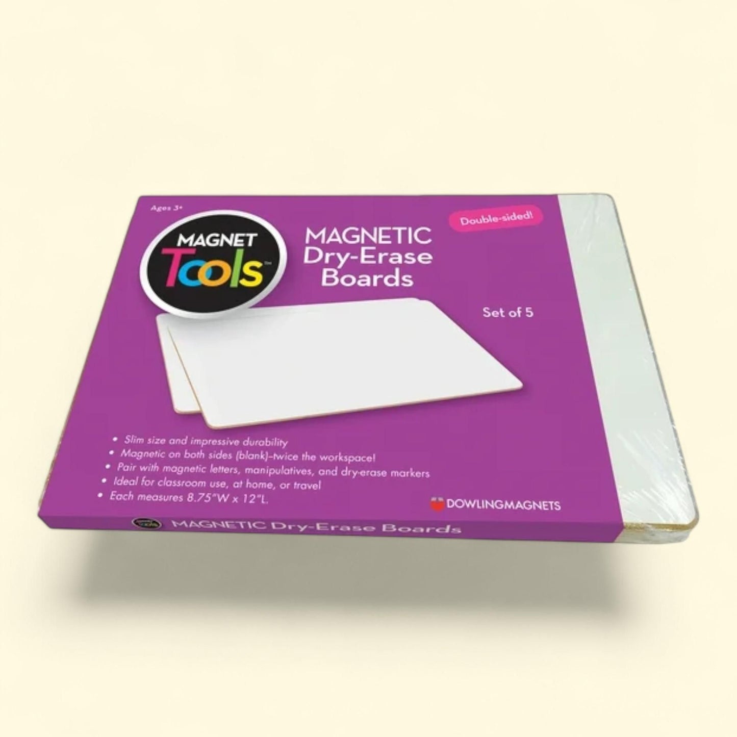 Dowling Magnets Magnetic Dry Erase Boards, Double-Sided Blank/Blank, Set of 5