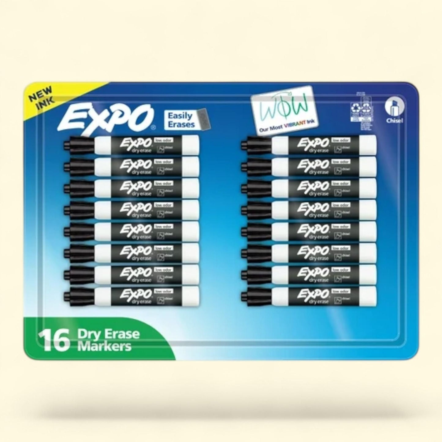 EXPO Dry Erase Markers, Black, Chisel Tip, 16 Count — authentic US product shipped worldwide by Treatspree