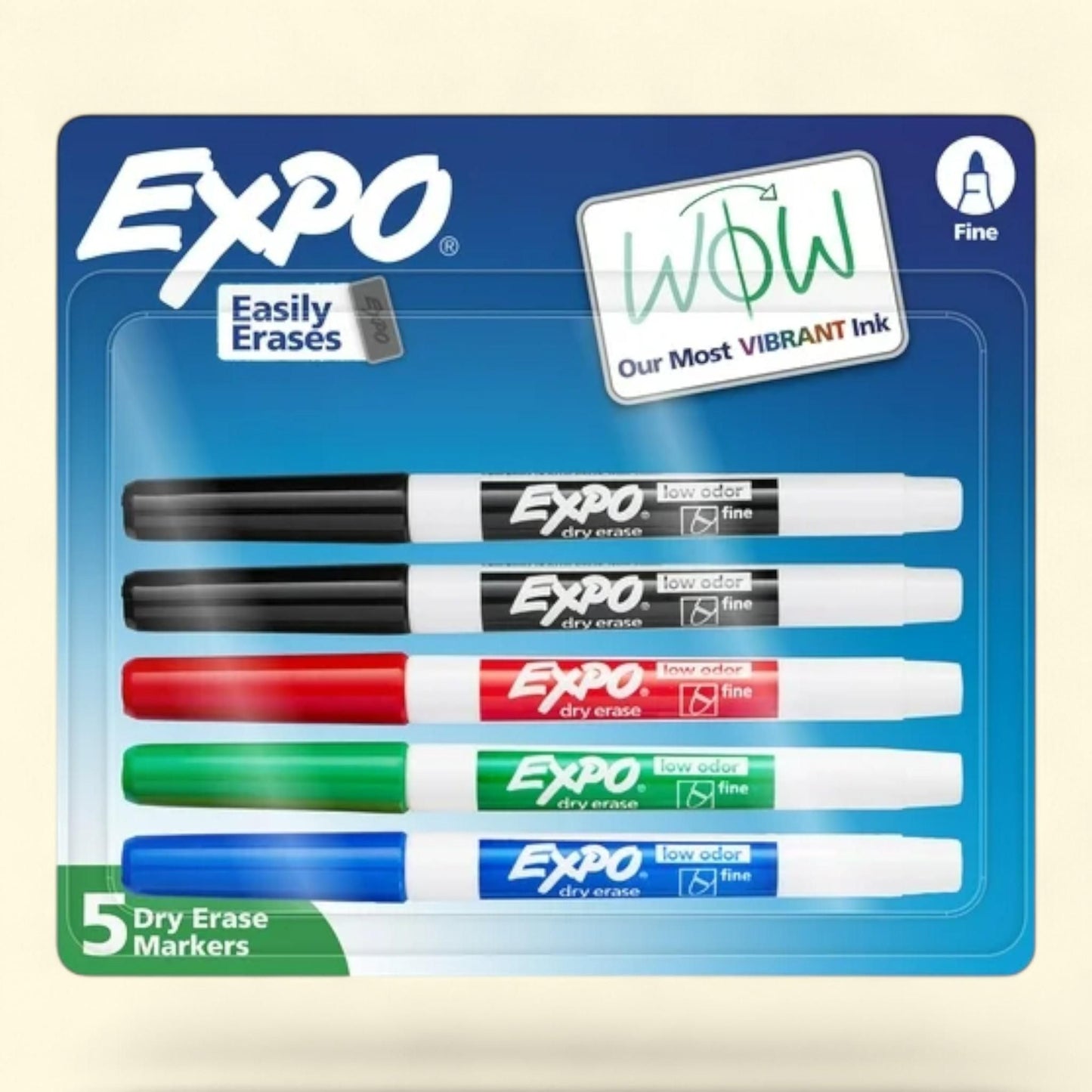 EXPO Dry Erase Markers, Fine Tip, 5 Count — authentic US product shipped worldwide by Treatspree