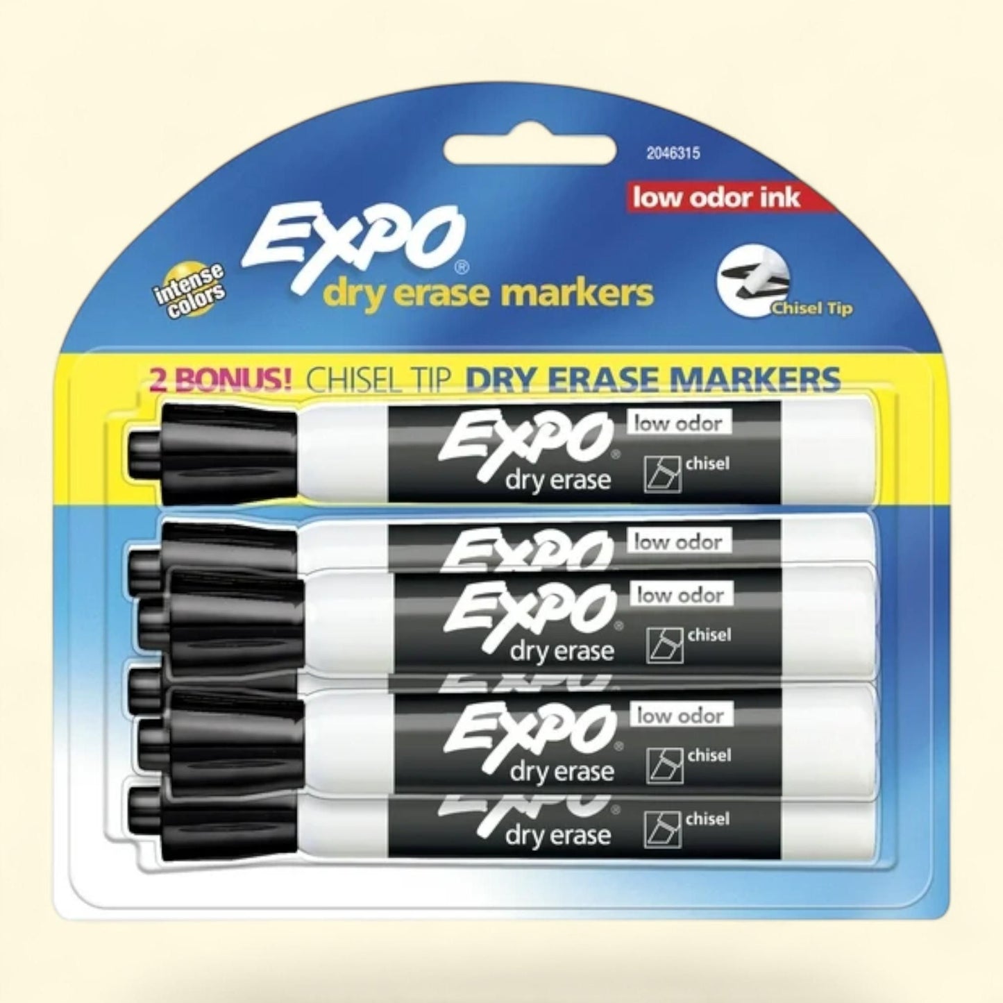 Expo Dry Erase Markers, Chisel Tip, Black, 6 Count — authentic US product shipped worldwide by Treatspree