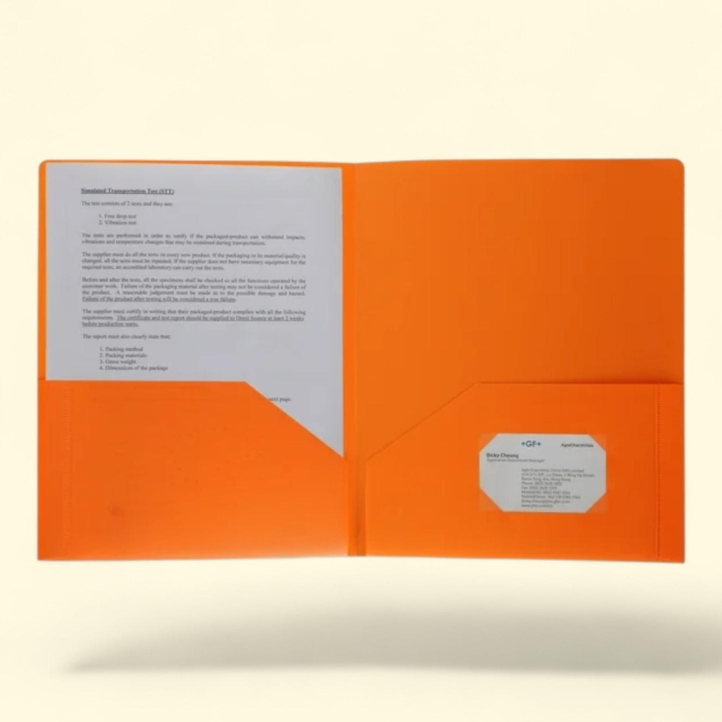 Business Source 2-pocket Poly Portfolio, Orange — authentic US product shipped worldwide by Treatspree