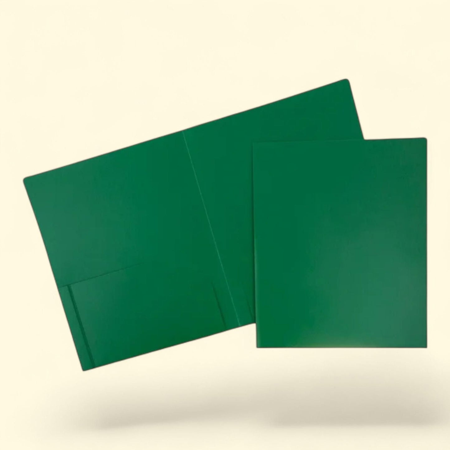 JAM Paper Plastic 2 Pocket School Folders, Green, 3/Pack