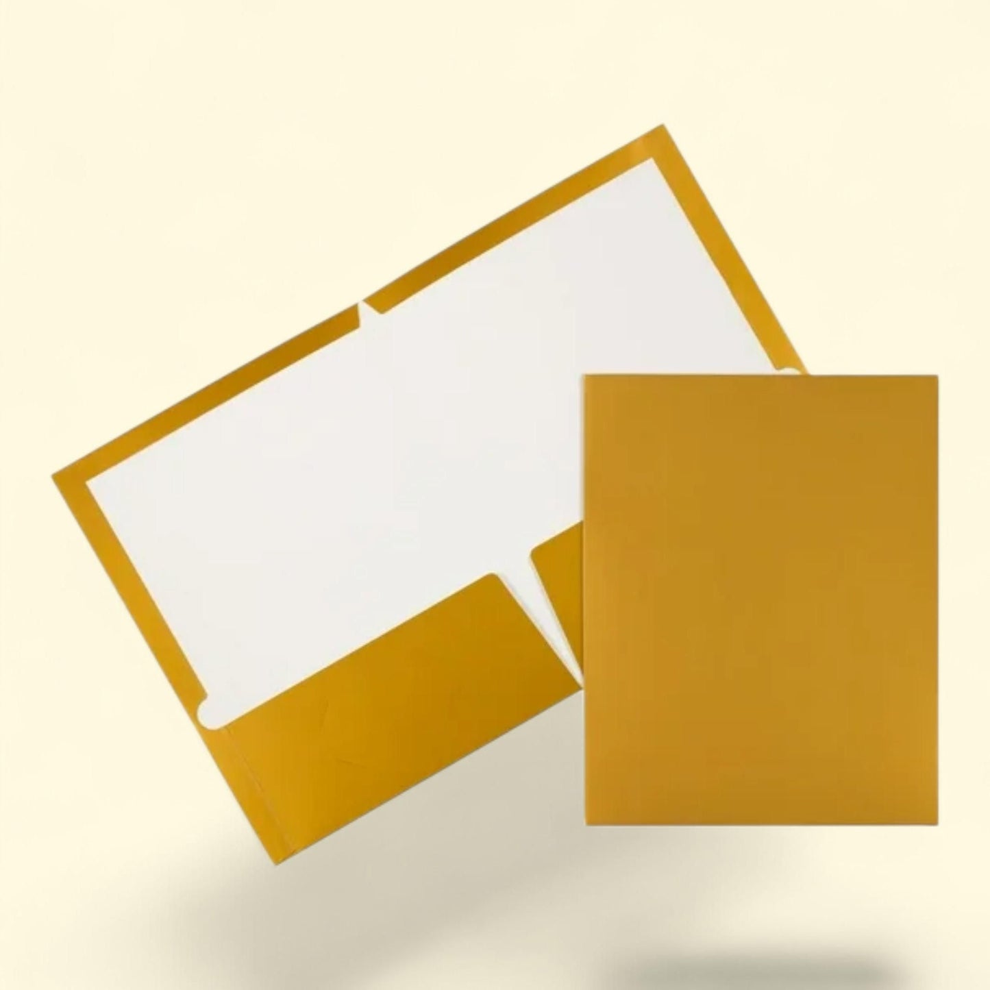 JAM Paper Two Pocket Glossy Folders, Gold, 3/Pack