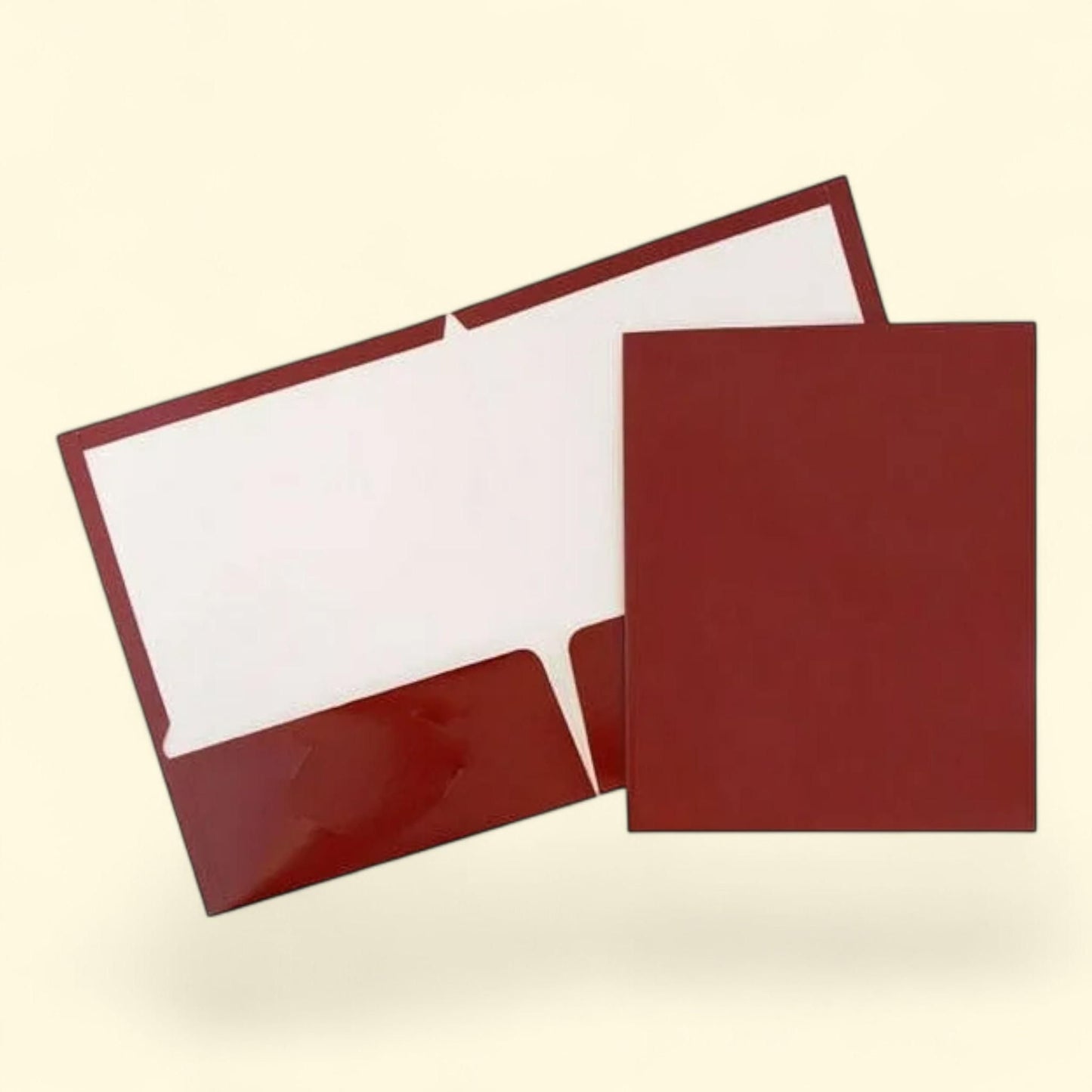 JAM Paper Glossy Folders, Maroon Red, 3/Pack