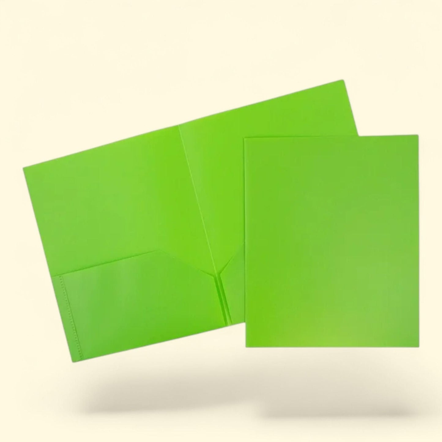 JAM Paper 2 Pocket POP Folders, Lime Green, 3/Pack