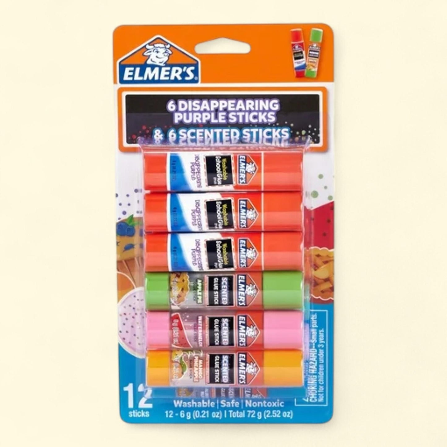 Elmer's Glue Sticks, Scented Variety Pack, Non-toxic, 6g, 12 Count