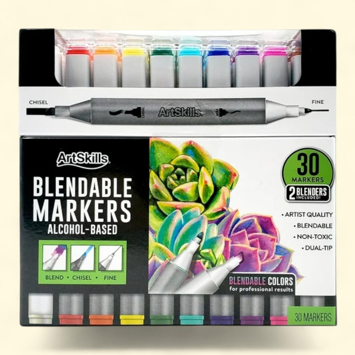 ArtSkills Alcohol Markers, Dual-Tip Blendable, 32 Count