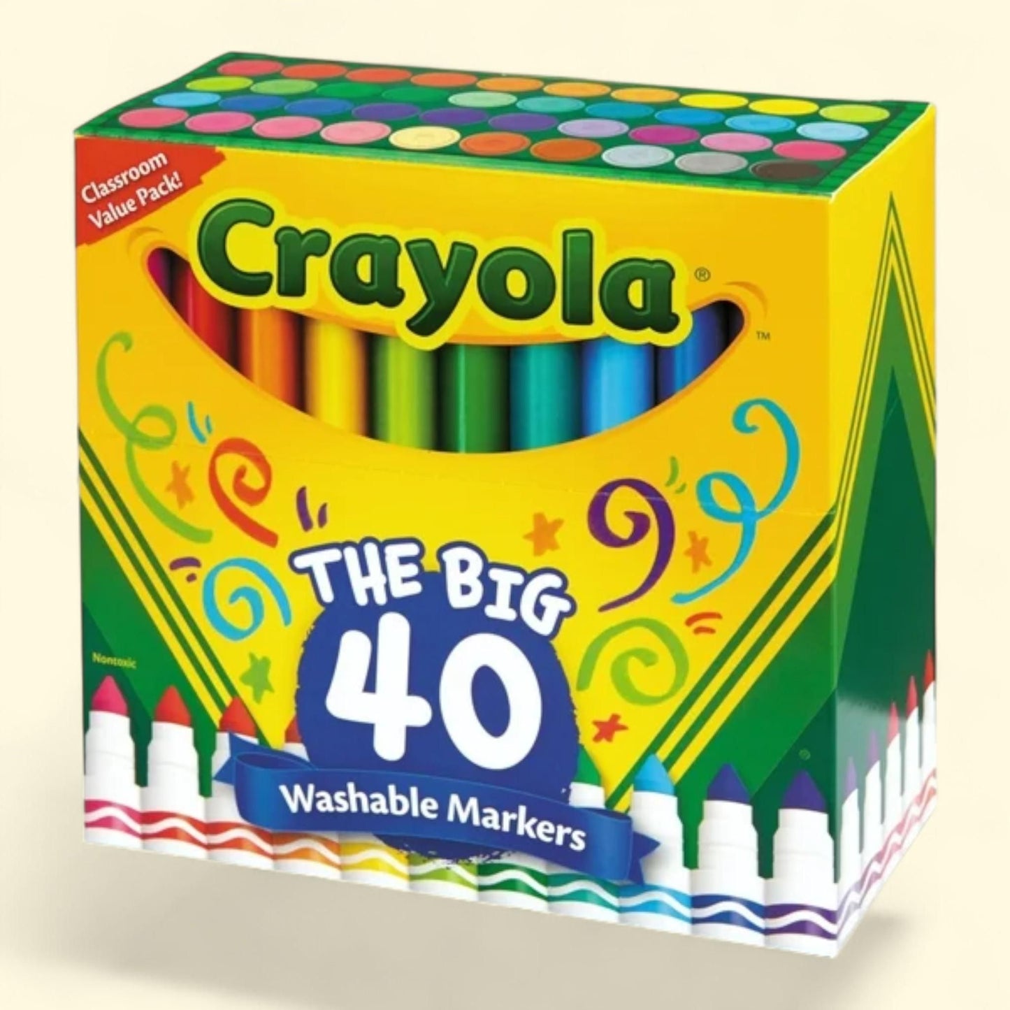 Crayola Classic Broad Line Washable Markers, 40 Ct
