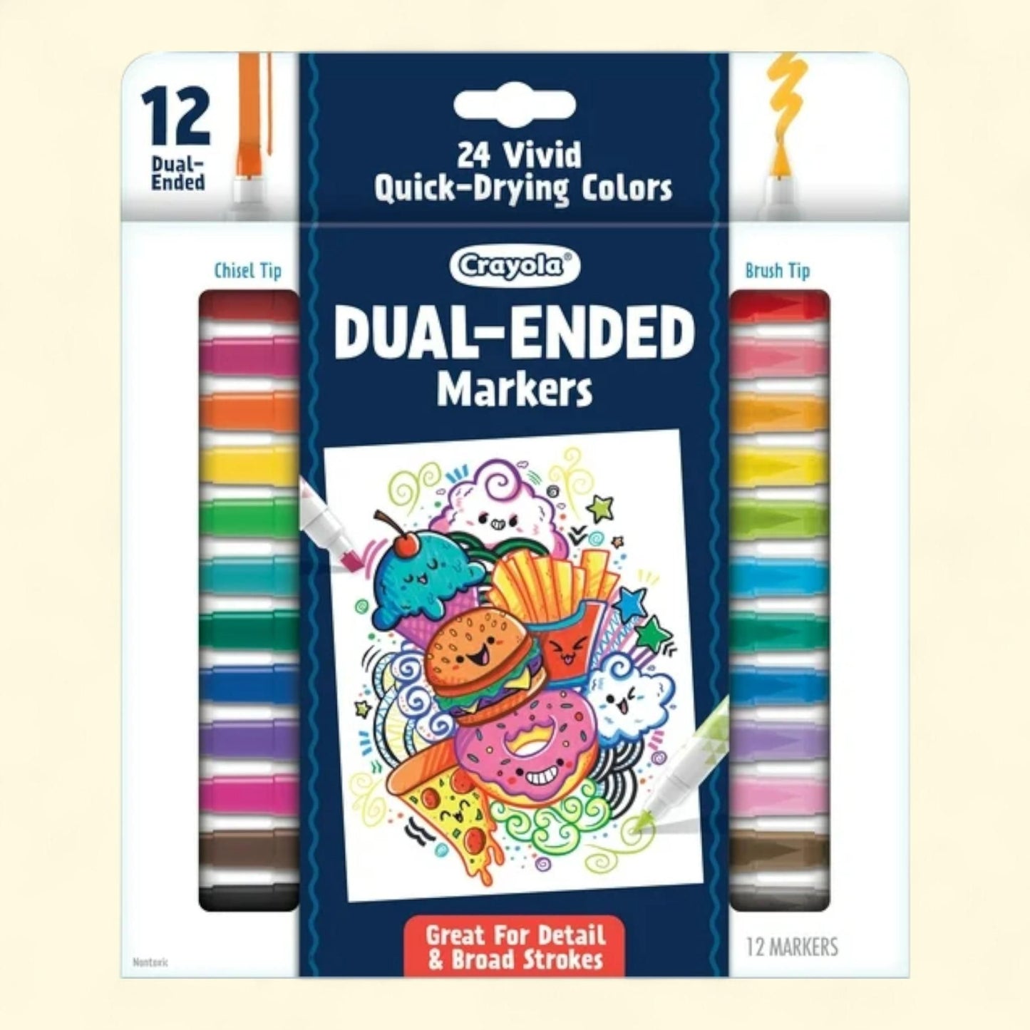 Crayola Dual Chisel Tip & Brush Markers, 12ct — authentic US product shipped worldwide by Treatspree