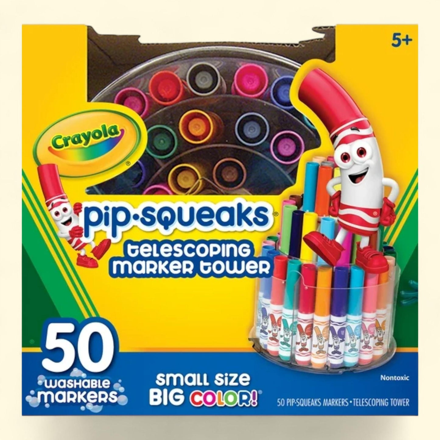 Crayola Pip Squeaks Marker Tower, 50 Washable Markers