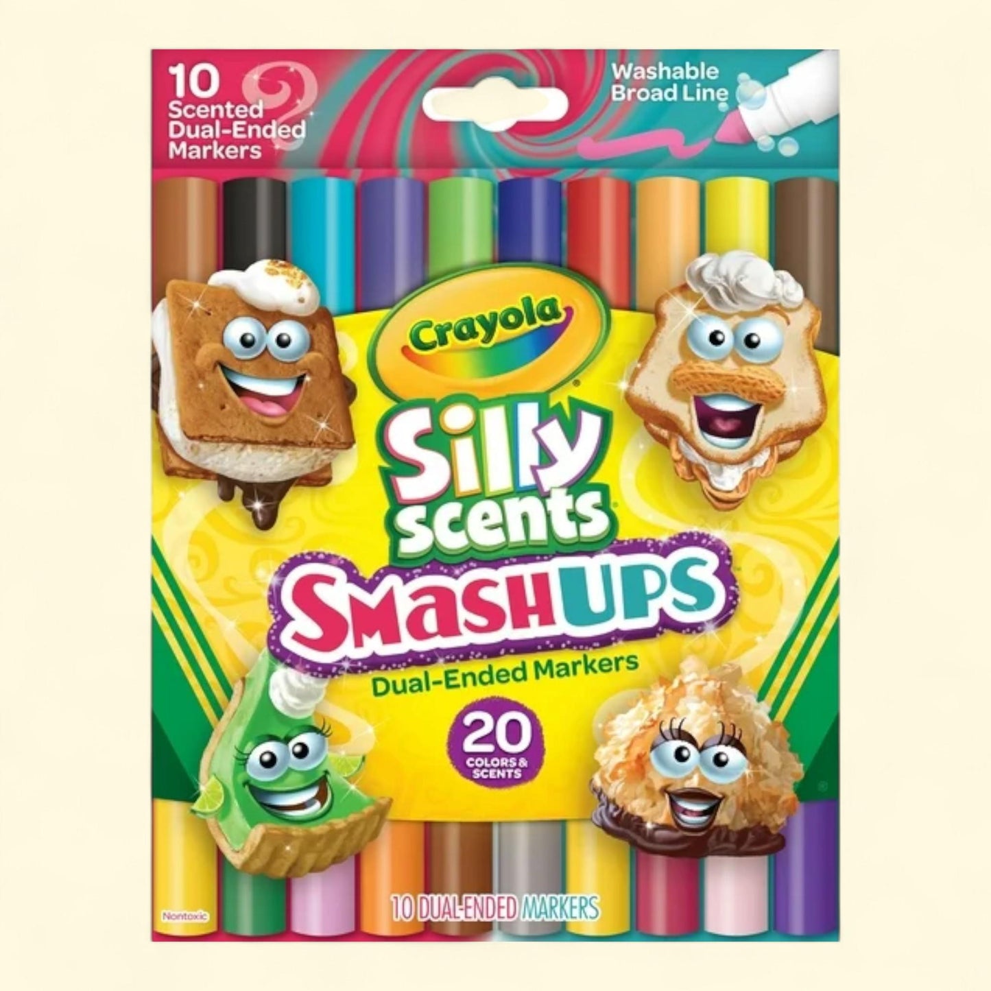 Crayola Silly Scents Markers, Broad Line, Smash Ups, 20 Colors, Sweet Scented, School Supplies, Gifts for Kids