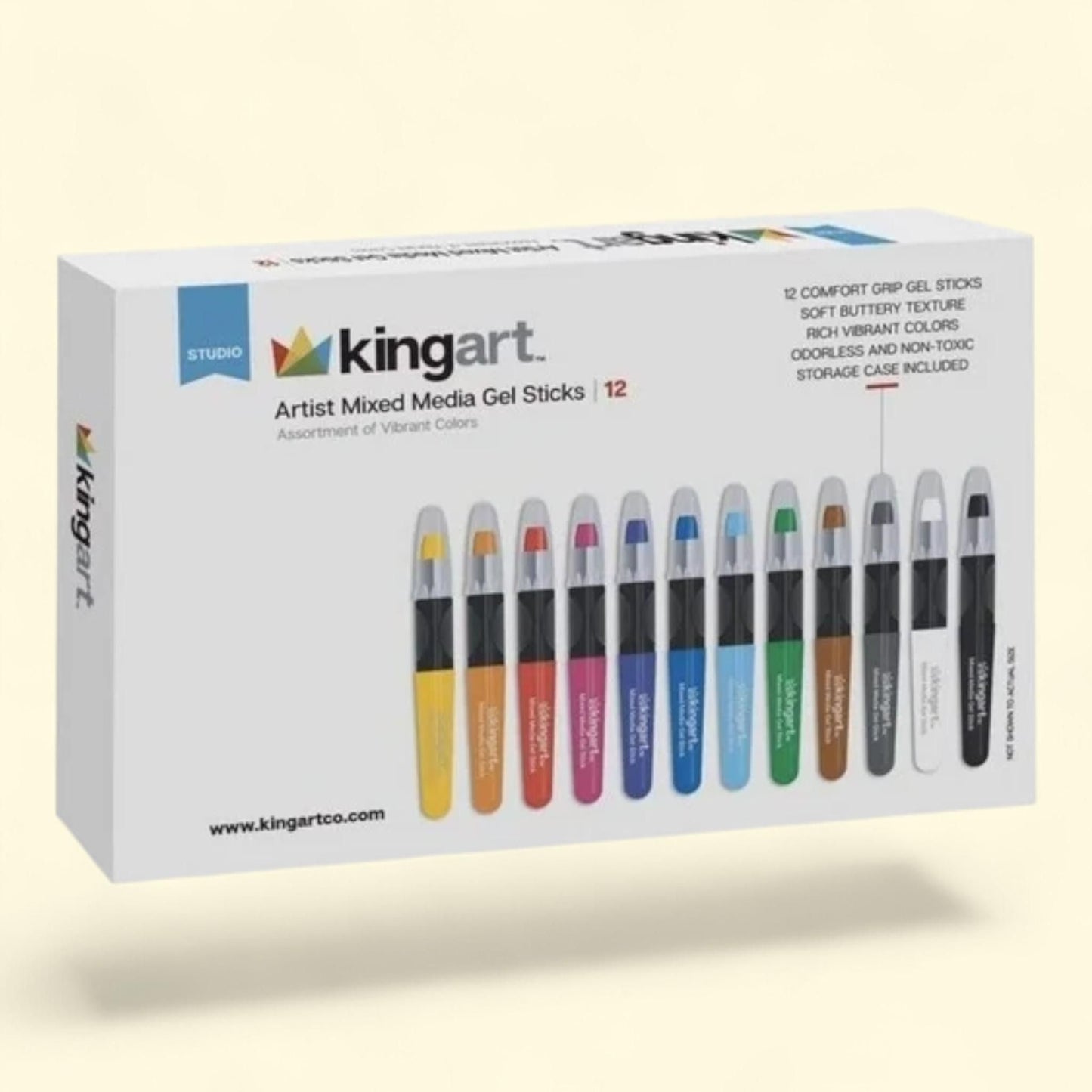 Kingart, Gel Stick Artist Mixed Media Watercolor Markers, 12 Piece Set