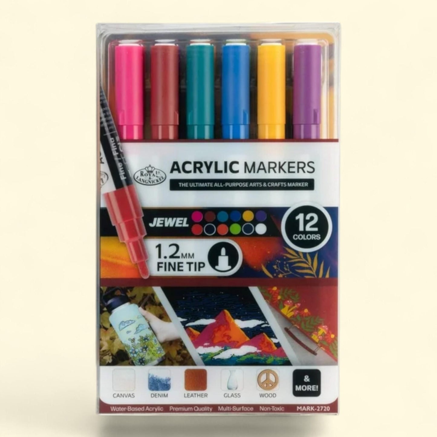Royal & Langnickel Acrylic Jewel Markers, 12 Piece, 1.2 mm