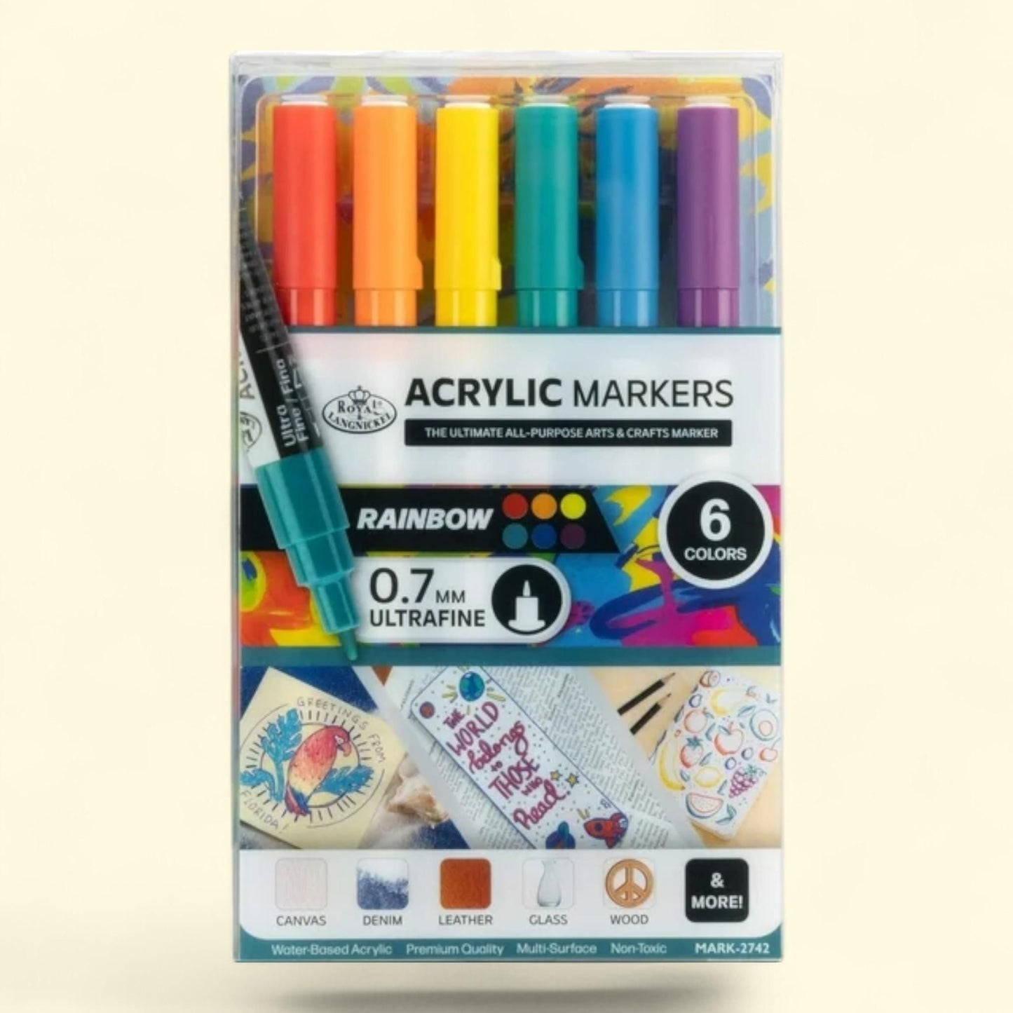 Royal & Langnickel Acrylic Markers, 6 Piece, .7mm
