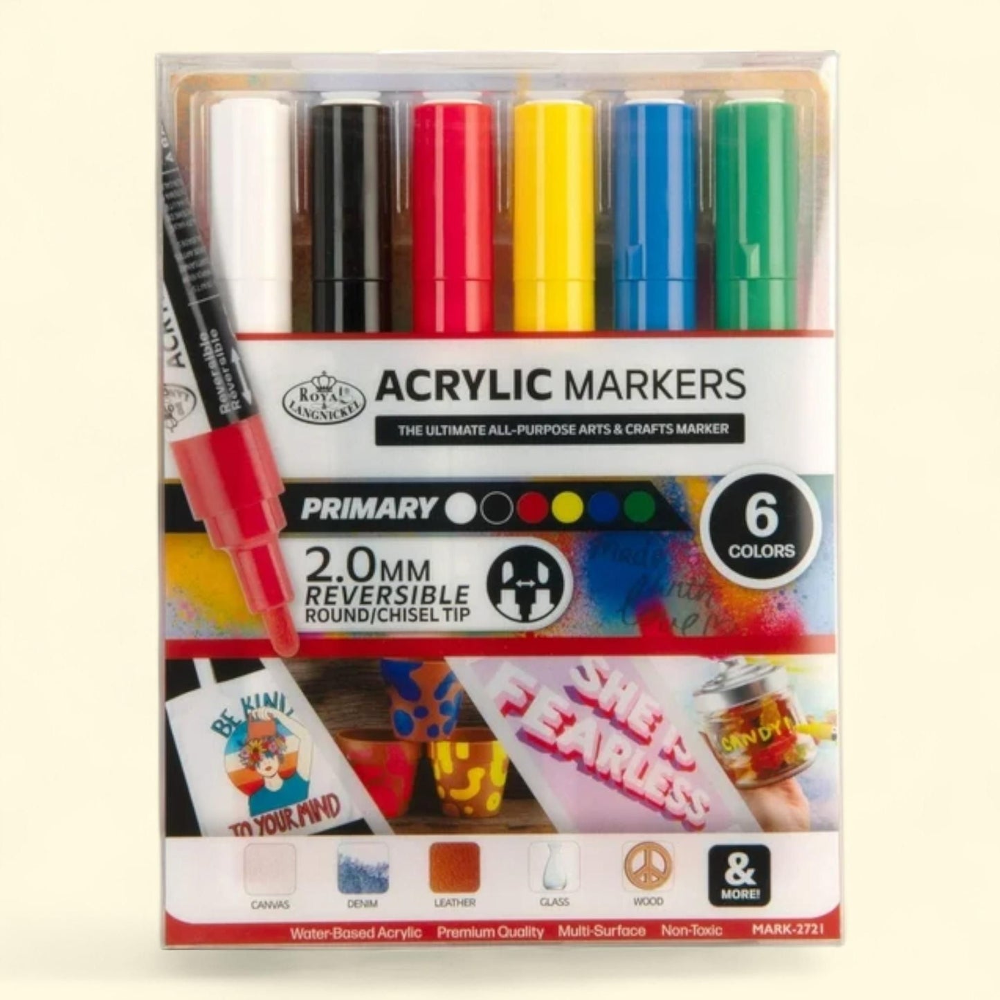 Royal & Langnickel Acrylic Markers, 2.0 mm, 6 Piece