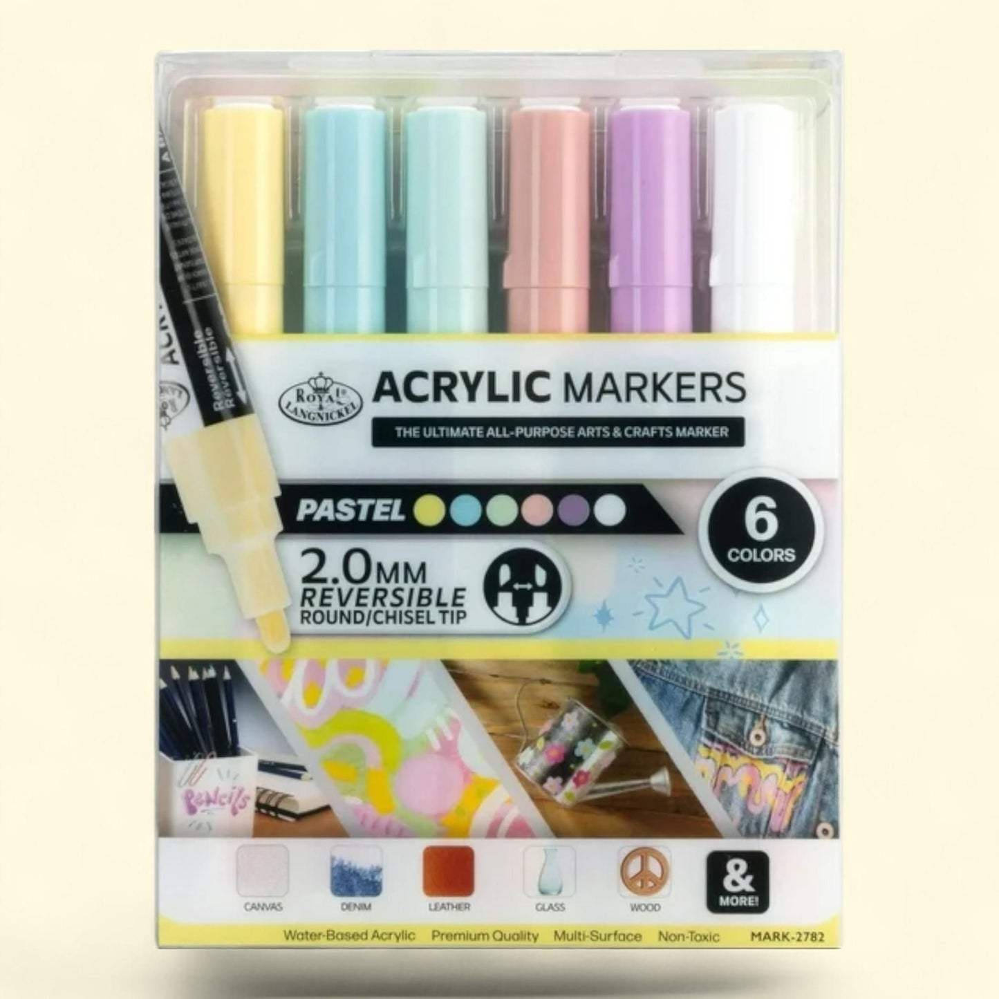 Royal & Langnickel Acrylic Markers, 6 Piece, 2mm