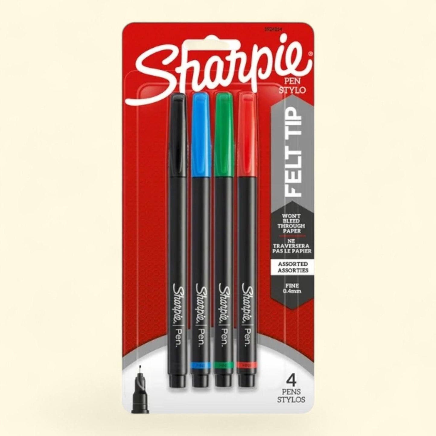 Sharpie Fine Point Pens, 0.8 mm, 4 Count