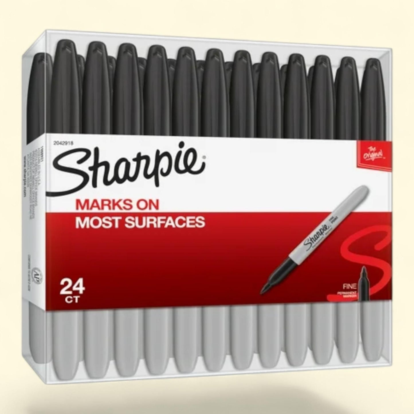Sharpie Permanent Markers, Fine Point, Black, 24 Count