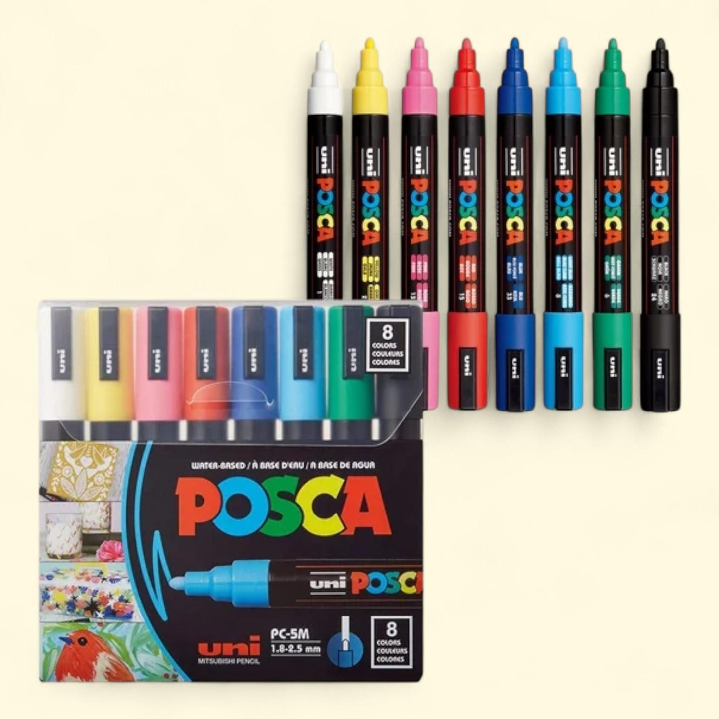 Uni POSCA Paint Markers, PC-5M, 8 Count
