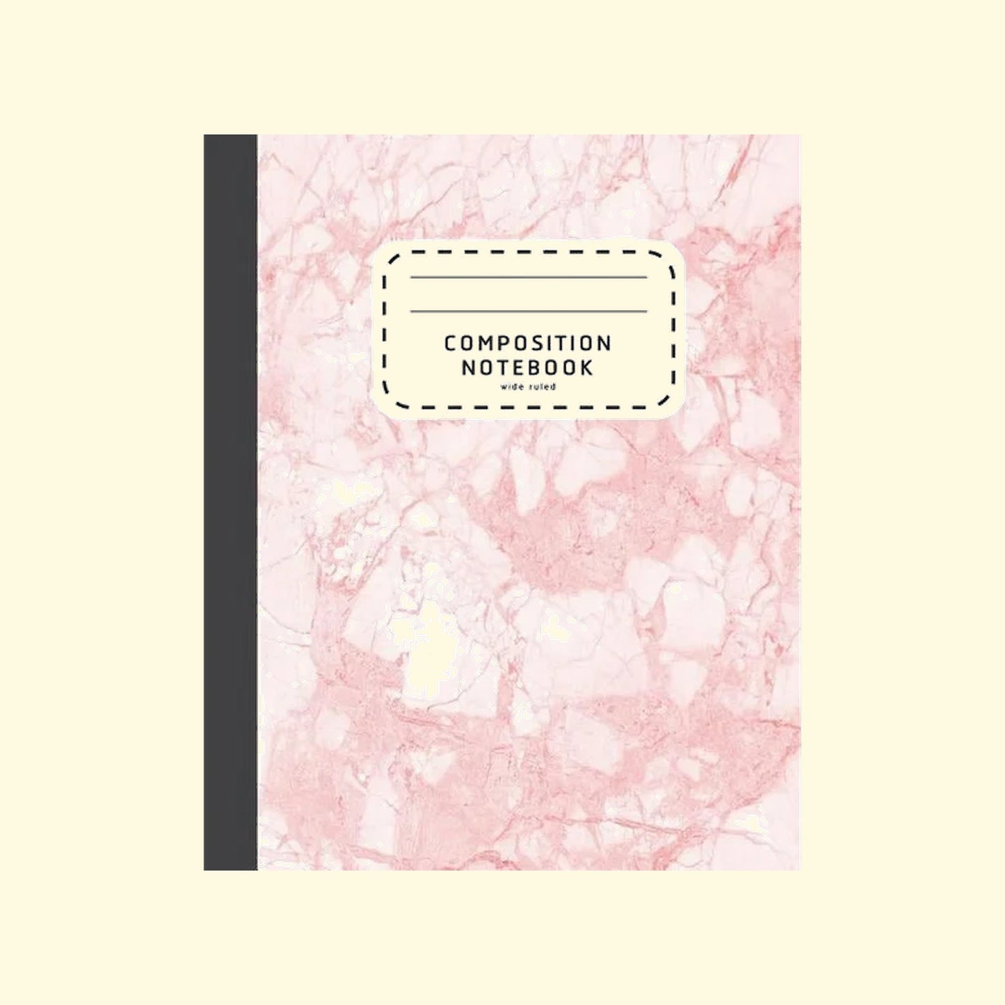 Composition notebook with pink marble design