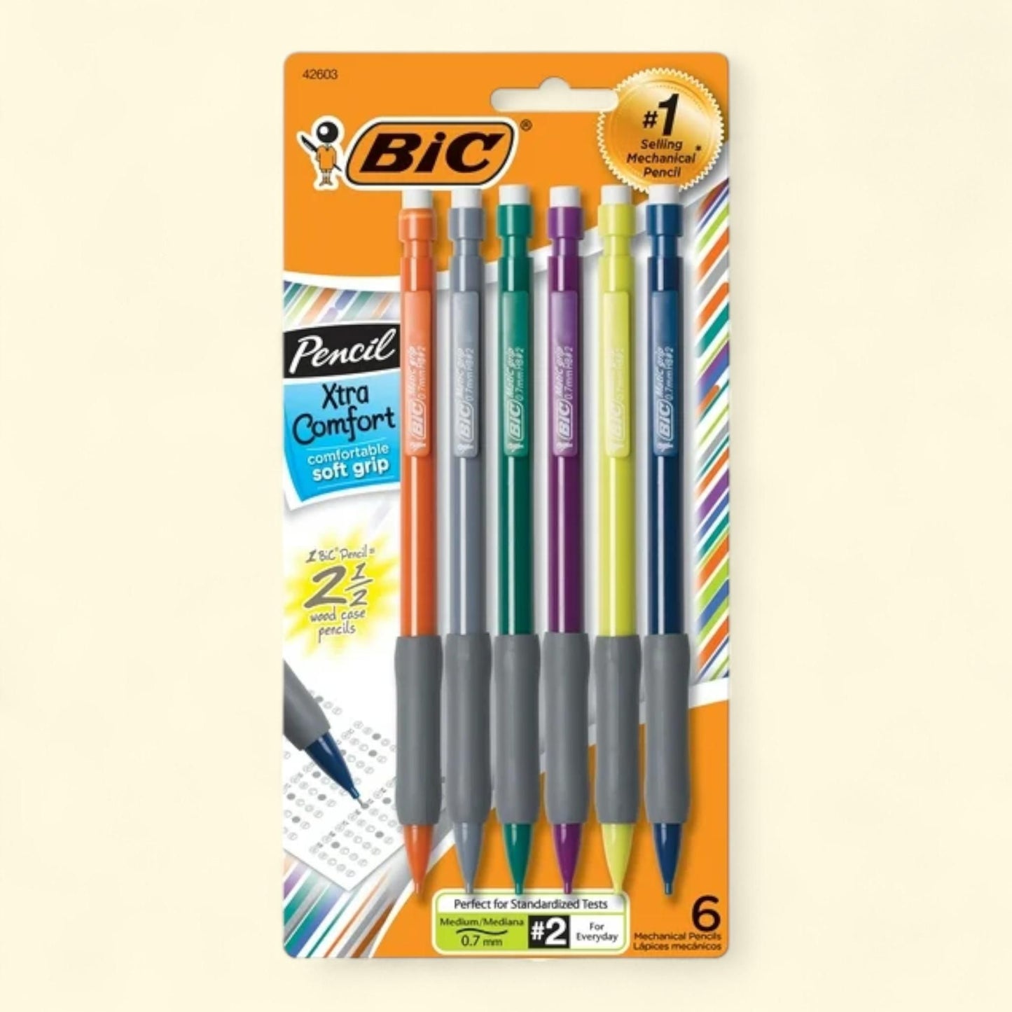 BIC Xtra-Comfort Mechanical Pencils, 0.7mm, 6 Count