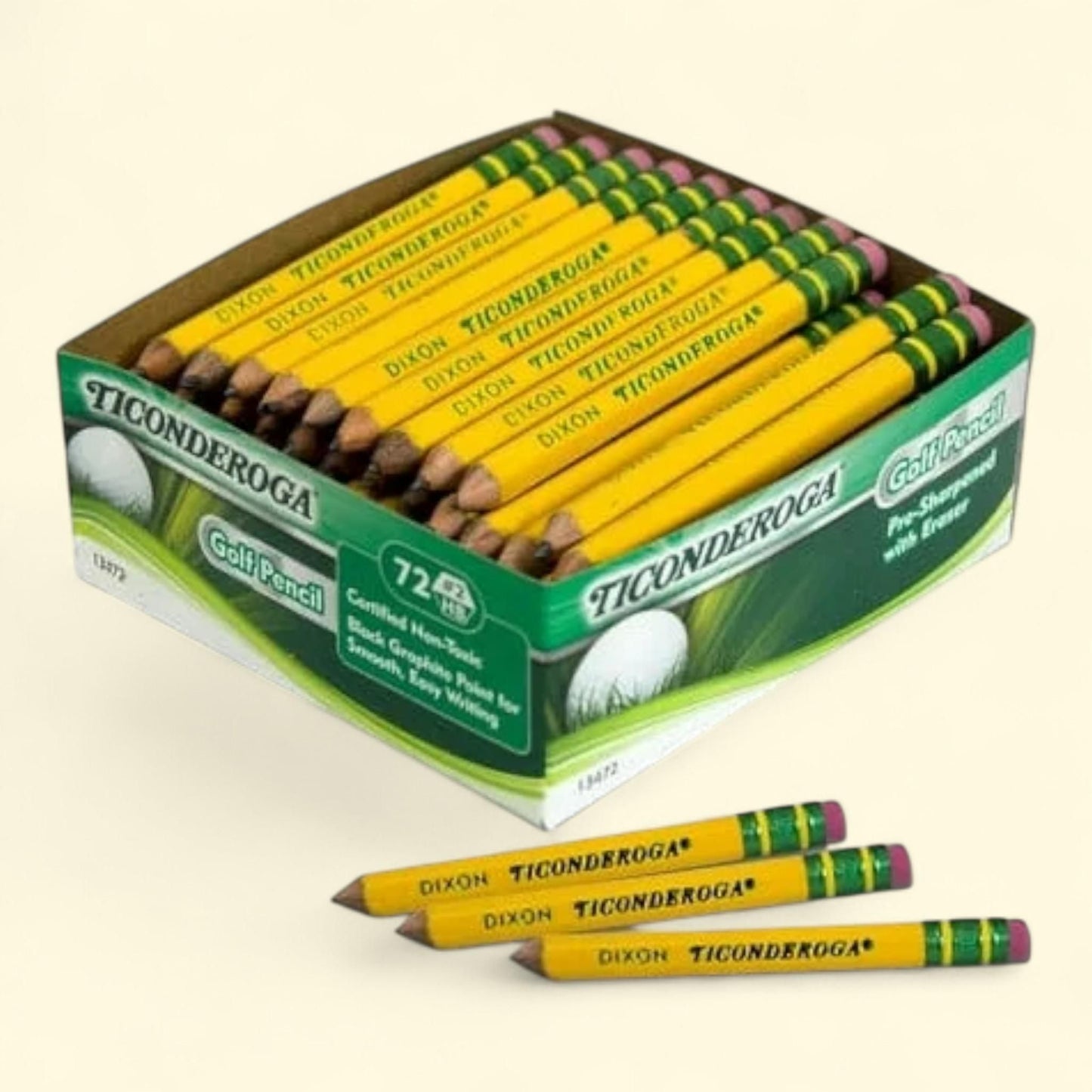 Golf Survey Pencil with Eraser, 3.5" 72 ct