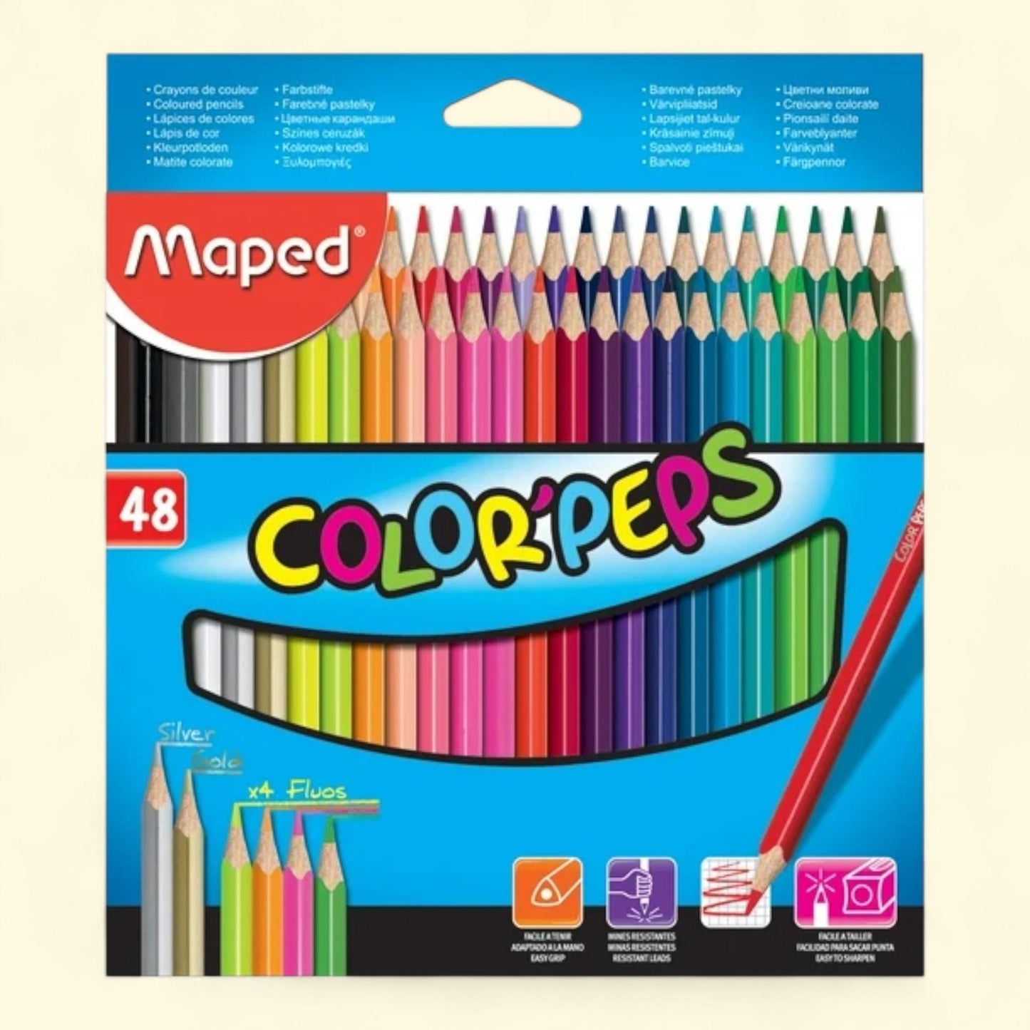 Maped Color'Peps Colored Pencil Set, 48-Pencils — authentic US product shipped worldwide by Treatspree