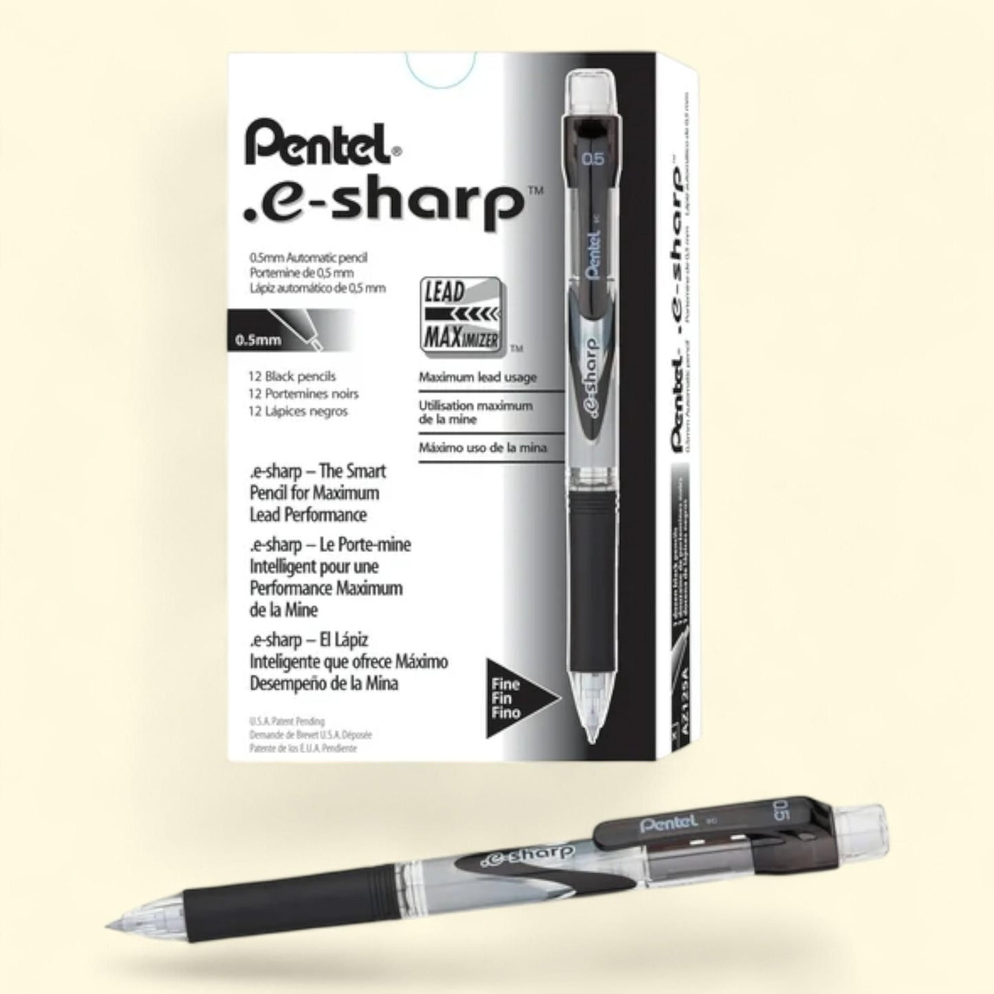 Pentel e-Sharp Mechanical Pencil, 0.5mm Black Barrel — authentic US product shipped worldwide by Treatspree