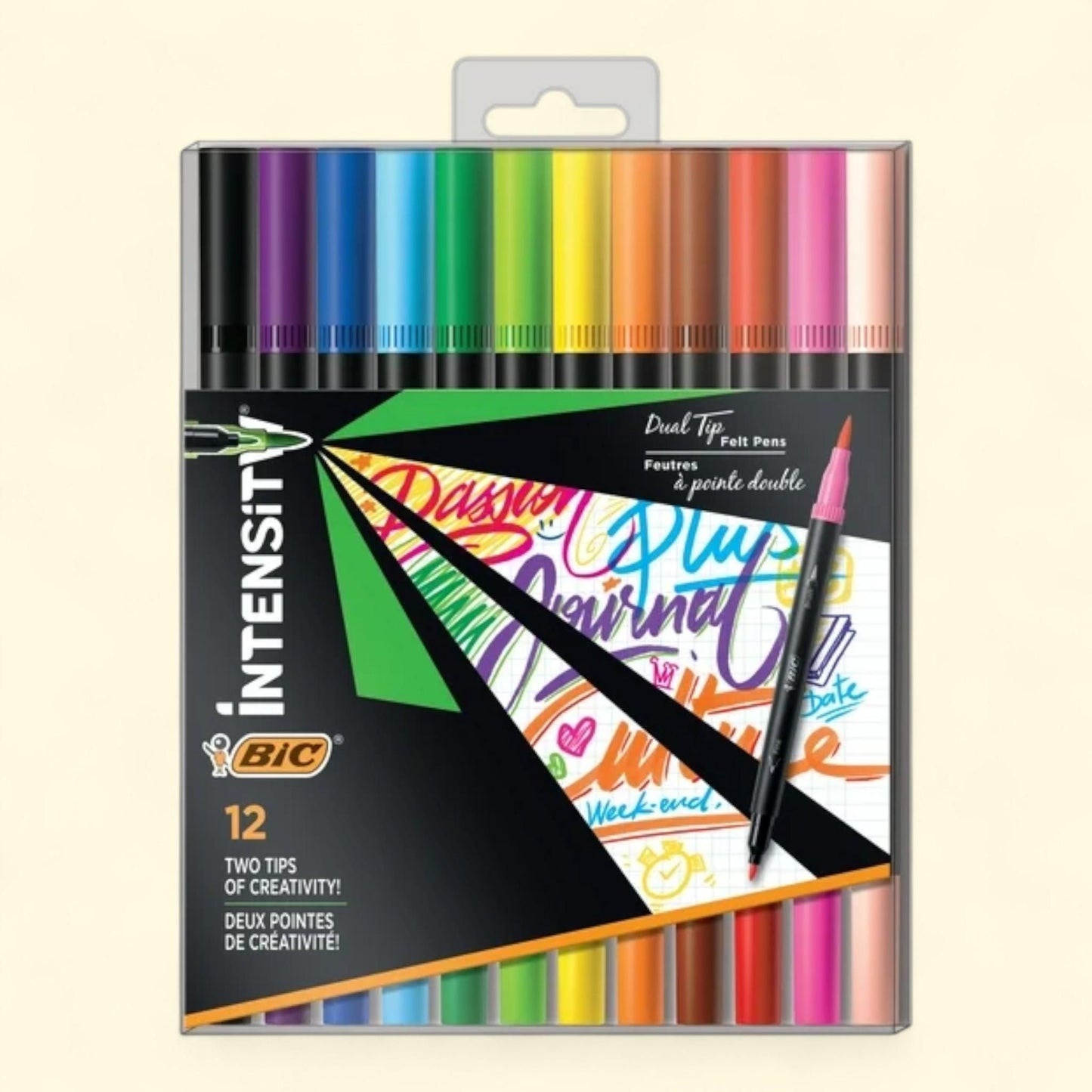 BIC Intensity Dual Tip Fineliner Pens, 12 Count