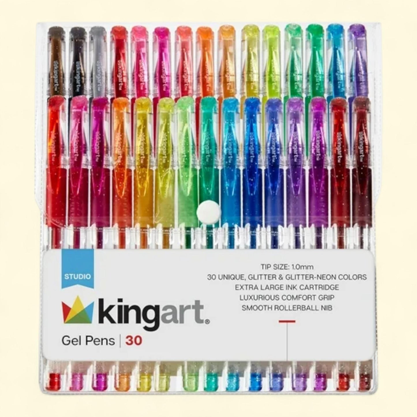 KINGART, Glitter Gel Pens, 30 Colors