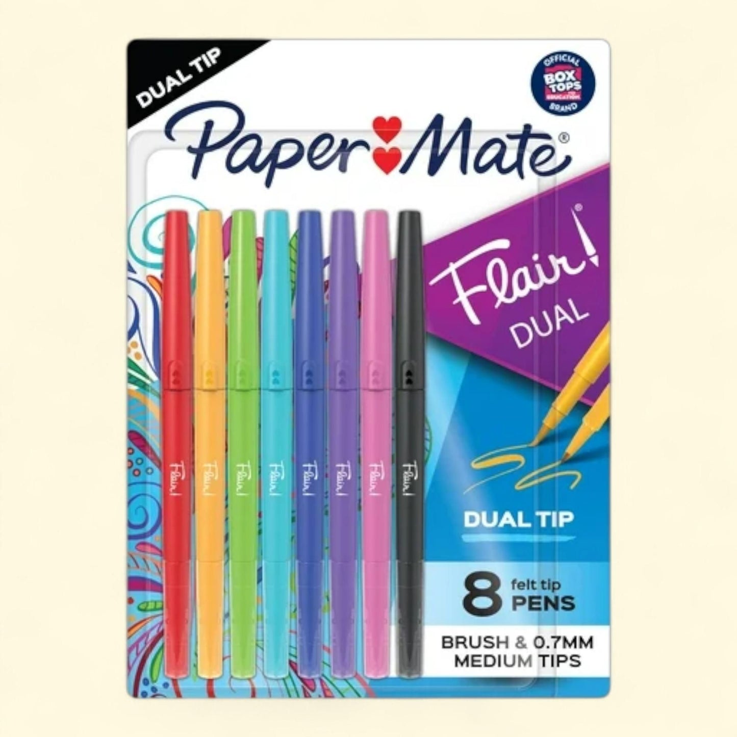Paper Mate Flair DUAL Felt Tip Pens, 8 Count