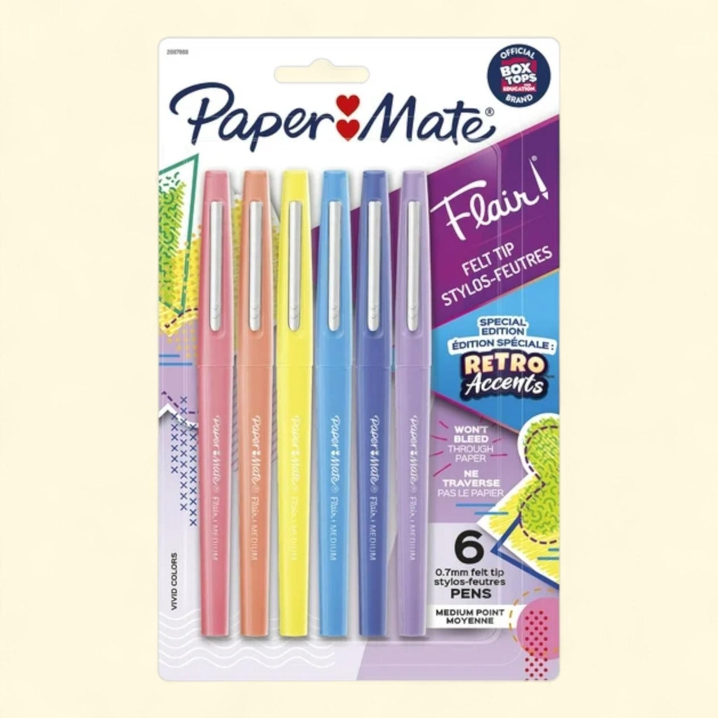 Paper Mate Flair Felt Tip Pens, Medium Point, 6 Count