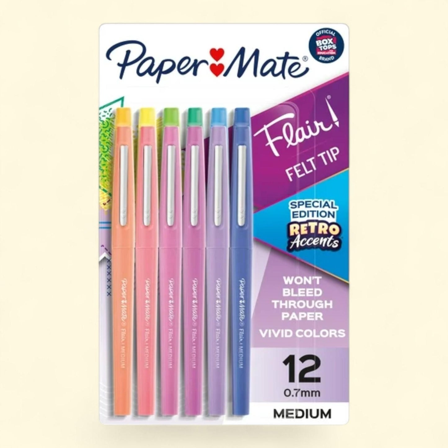 Paper Mate Flair Felt Tip Pens, Medium Tip, 12 Count