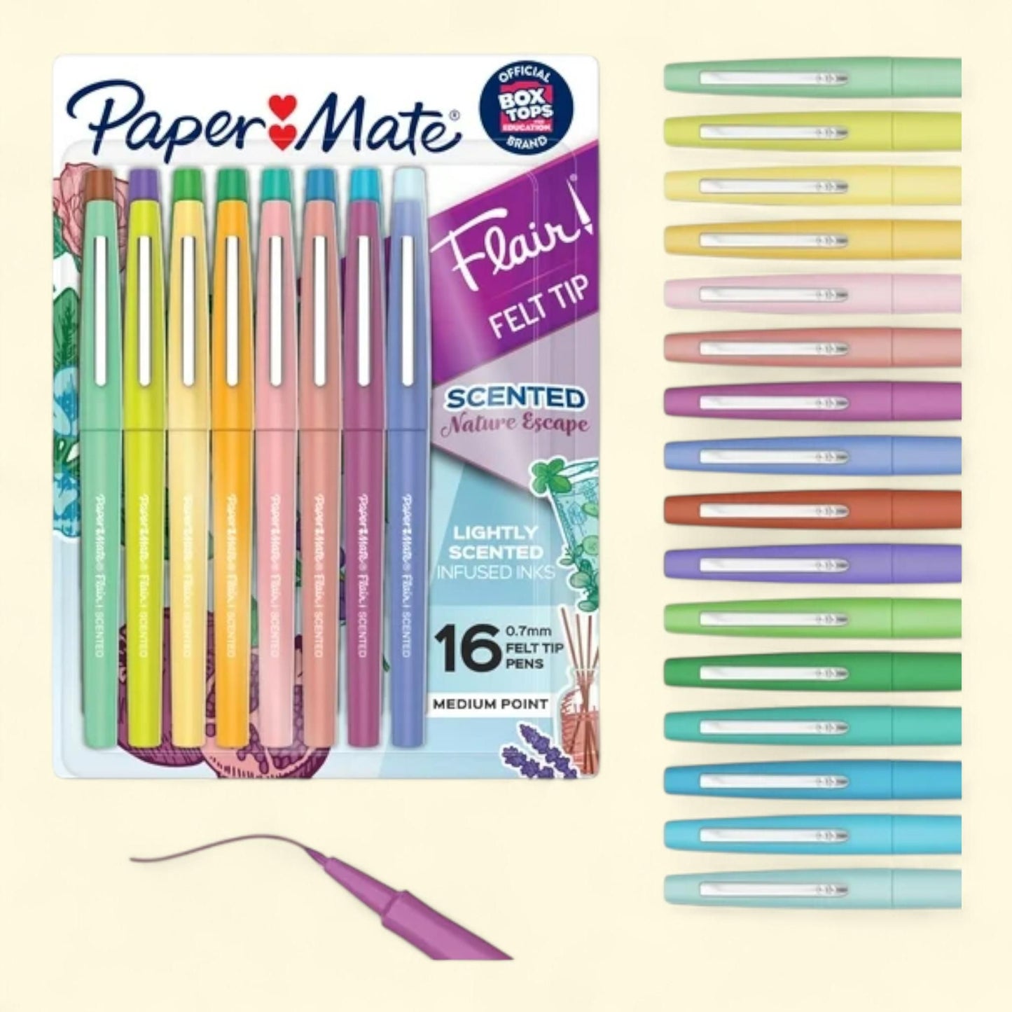 Paper Mate Flair Felt Tip Pens, Nature Escape, 16 Count