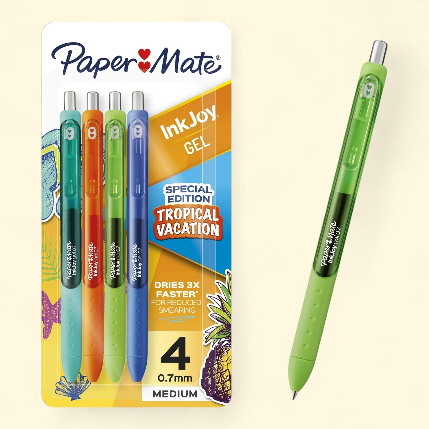 Paper Mate InkJoy Gel Pens, Medium Point, 0.7 mm, 4 Count