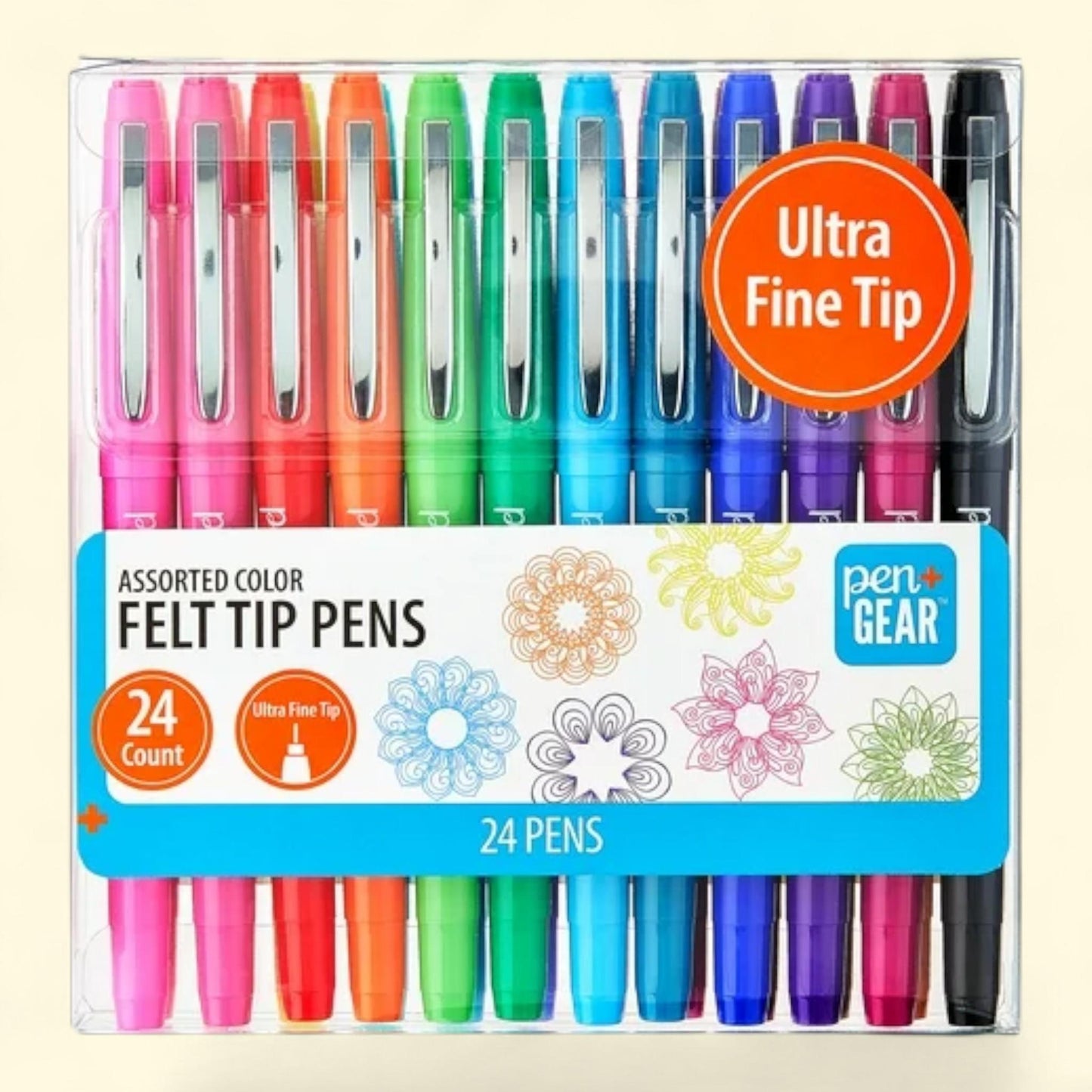 Pen+Gear Felt-Tip Pens, Ultra Fine, 24 Count