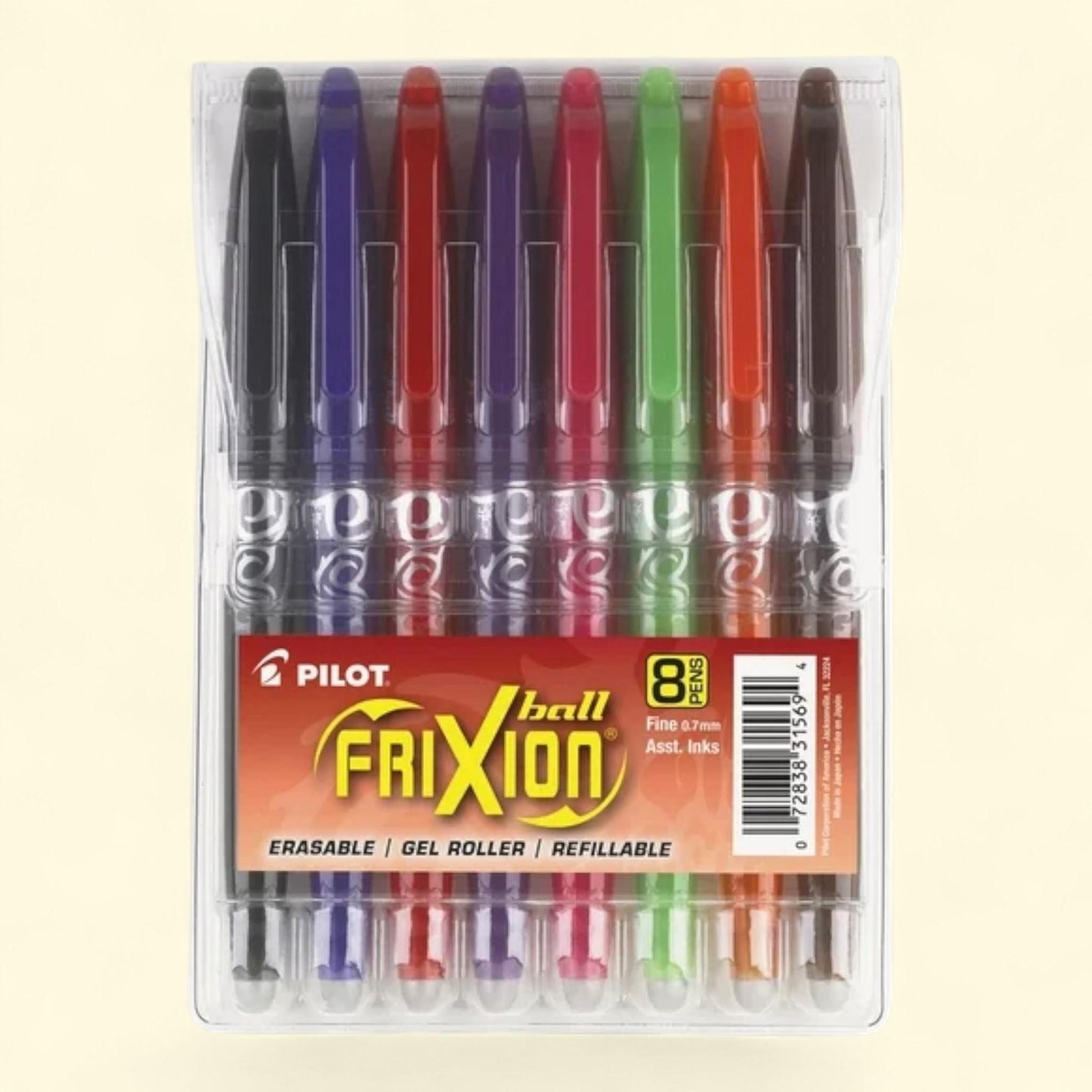 Pilot FriXion Gel Ink Stick Pens, Fine Point, 8 Count
