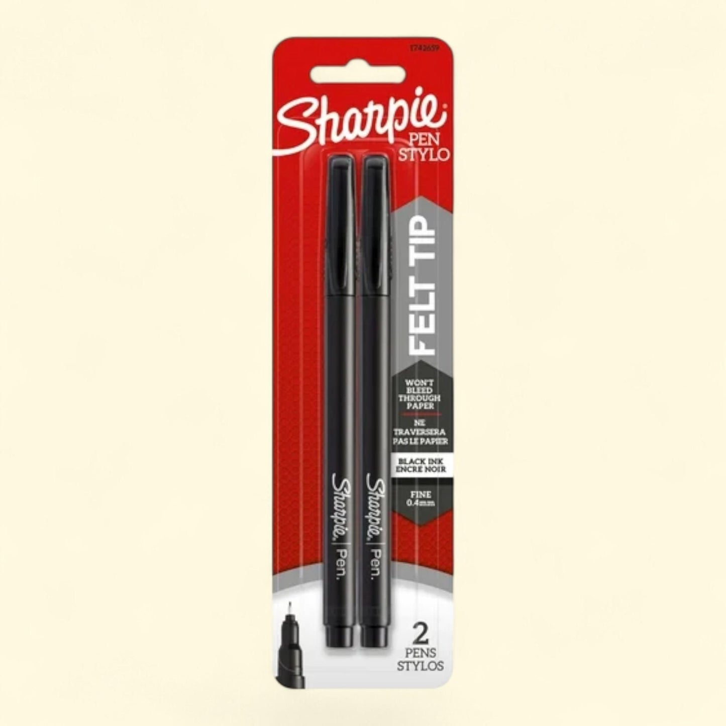 Sharpie Pens, Fine Point, Black, 2 Count