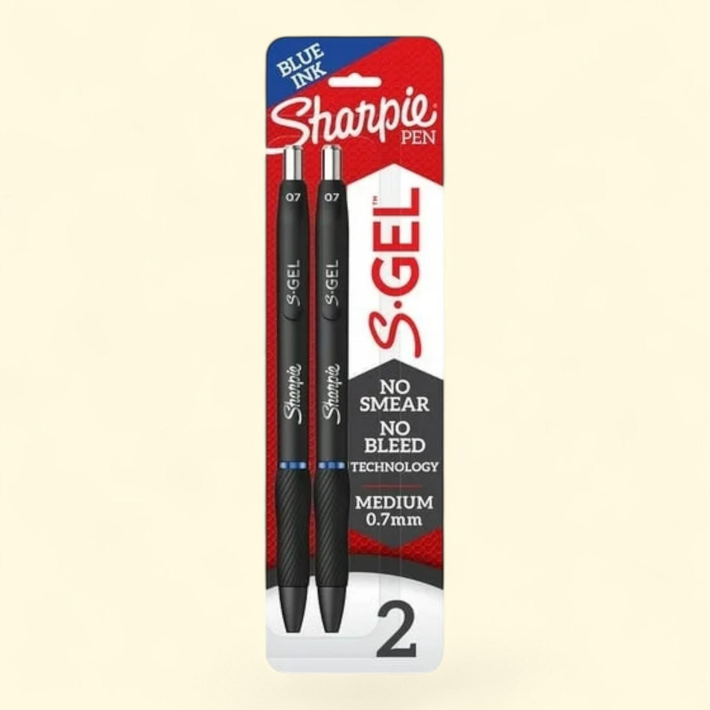 Sharpie S-Gel Pen, Medium 0.7mm, Blue Ink, 2 Count