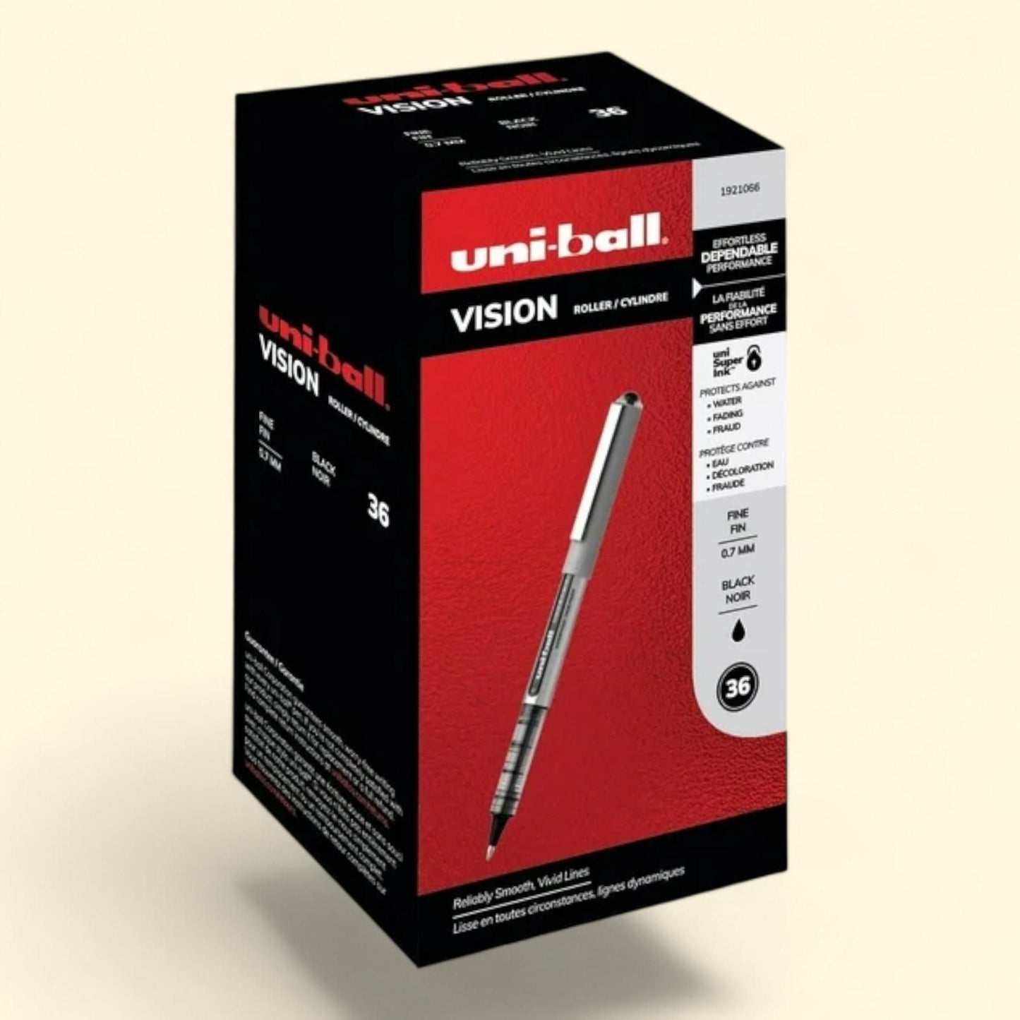 Uni-ball Vision Rollerball Pens, Fine Point, Black, 36 Count — authentic US product shipped worldwide by Treatspree