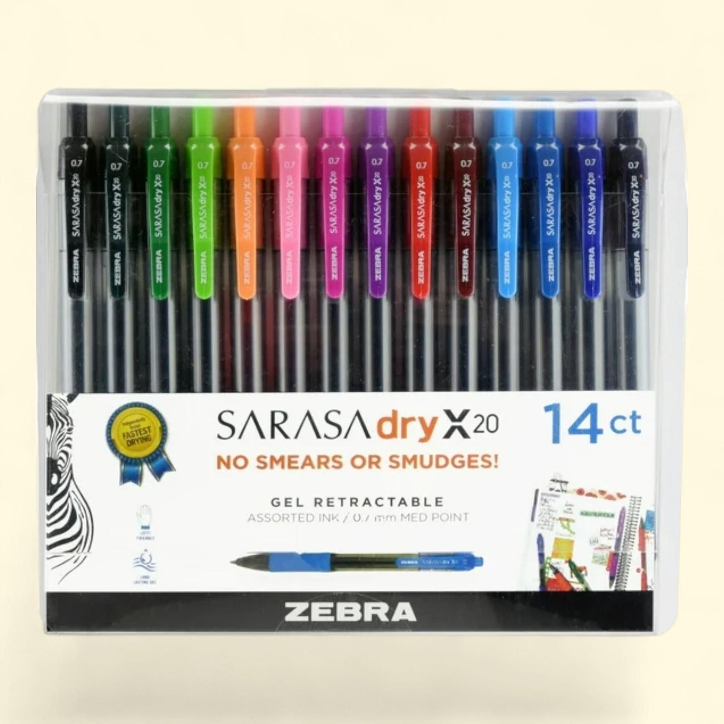 Zebra Sarasa Gel Ink Pens, Medium Point 0.7 mm, 14-Count — authentic US product shipped worldwide by Treatspree