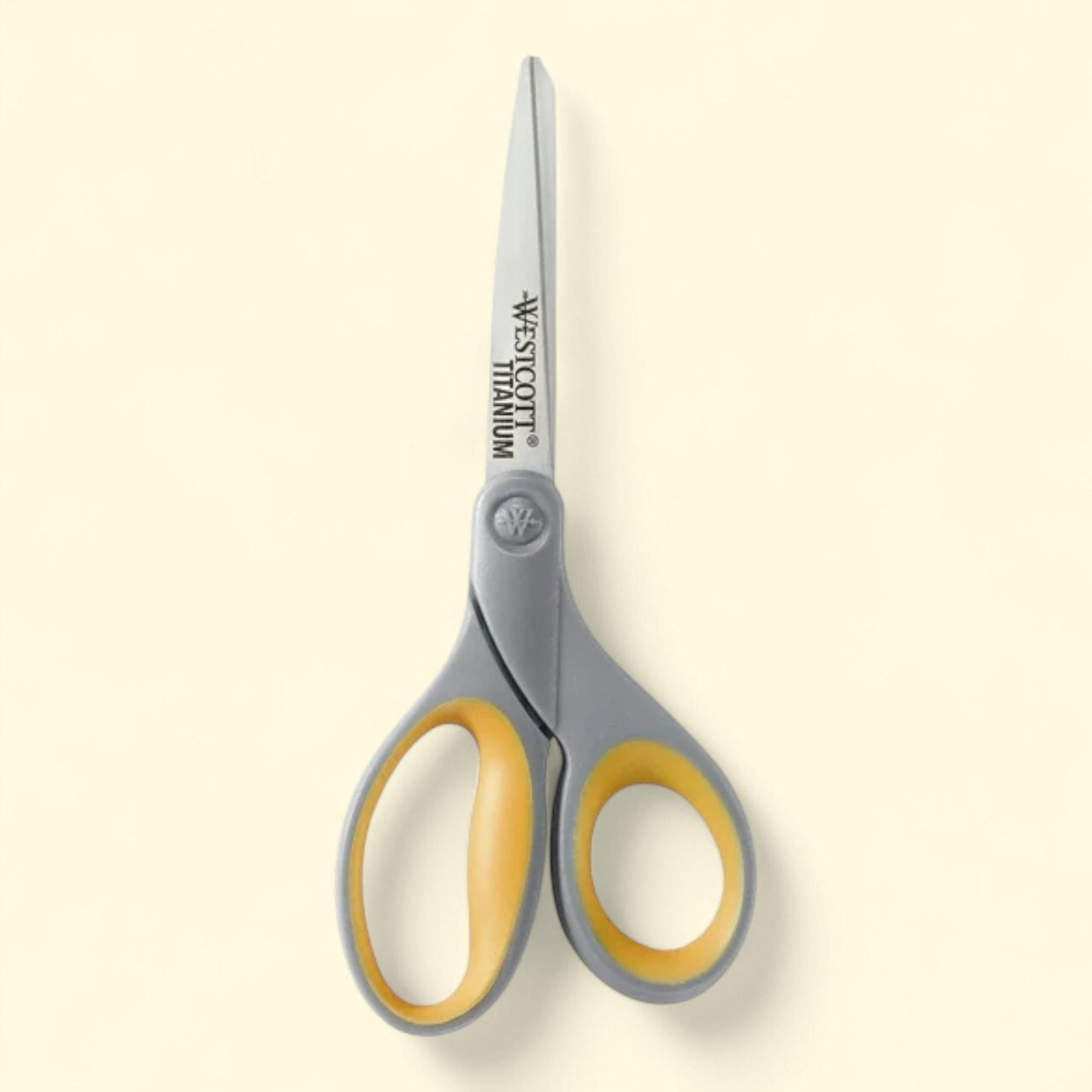 Westcott Titanium Straight Scissors, 7", Gray/Yellow