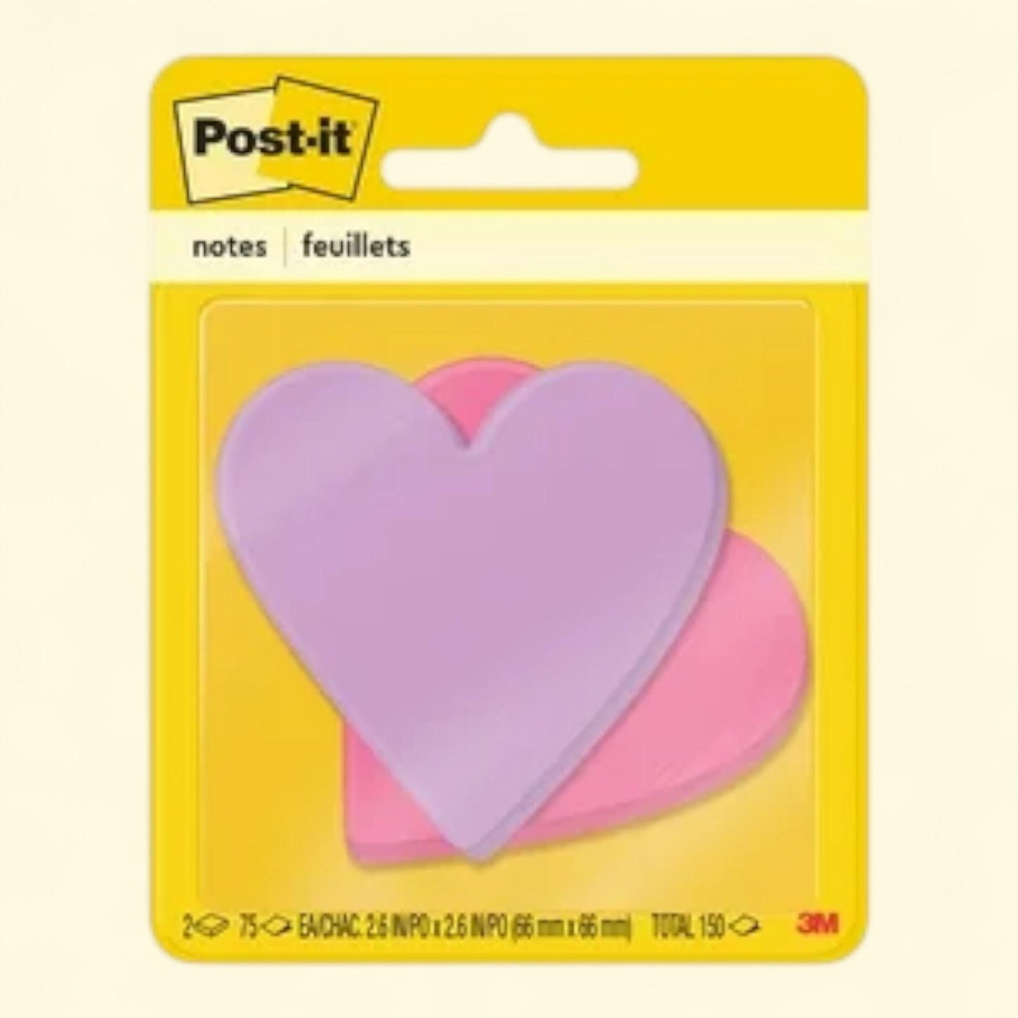 Post-it Heart Shape Notes, 3" x 3" — authentic US product shipped worldwide by Treatspree