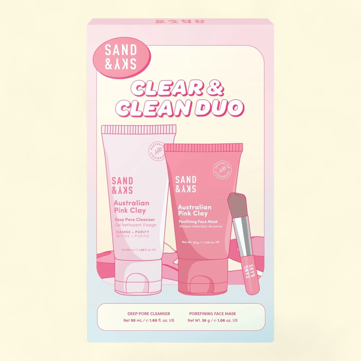 Sand & Sky Clear & Clean Duo Holiday Gift Set, ($43 Value), 2-piece... — authentic US product shipped worldwide by Treatspree