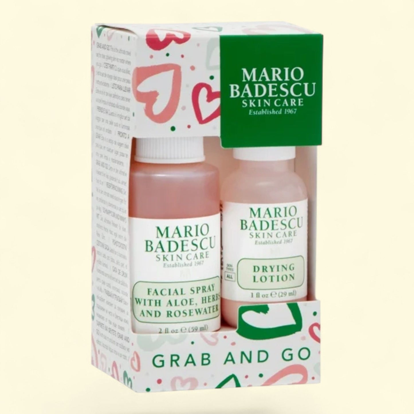 Mario Badescu Skin Care Duo, Rosewater Facial Spray Toner and Drying Lotion Acne Treatment, 2 oz.