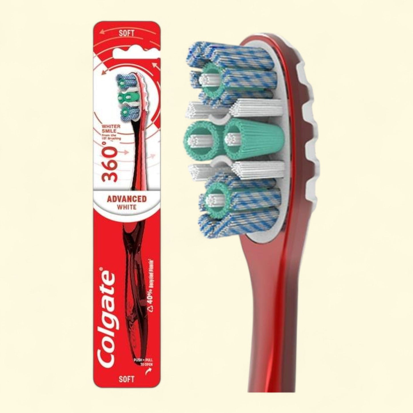 Colgate 360 Advanced Optic White Toothbrush, Adult, Soft
