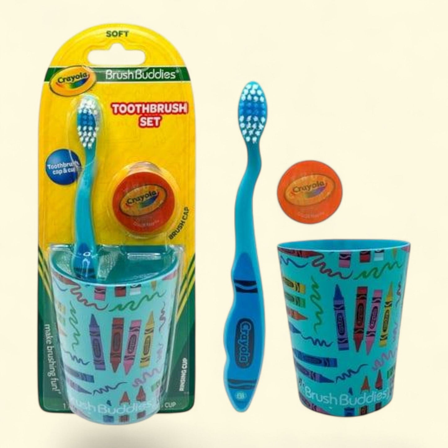 Brush Buddies Crayola Soft Bristle Toothbrush Set, 3 Piece