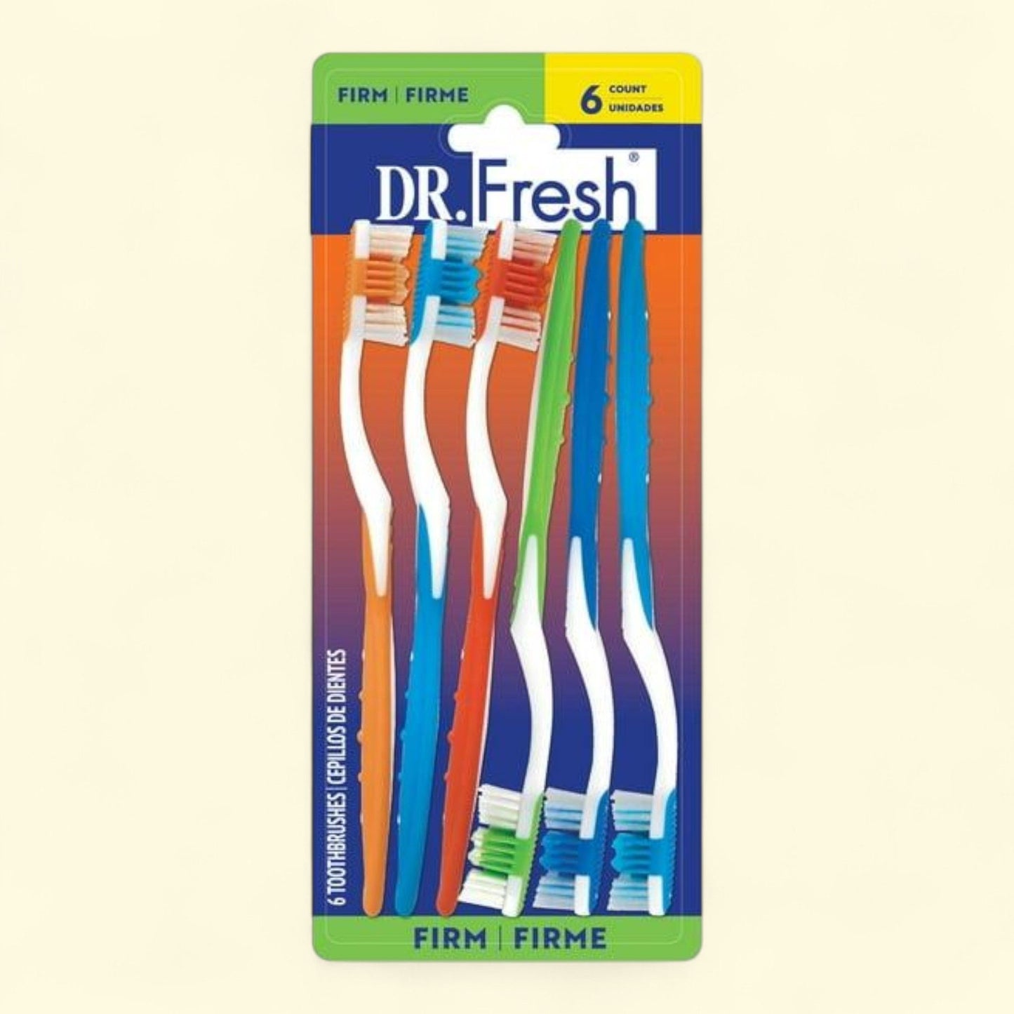 Dr. Fresh Toothbrush, Adult Manual, Firm, 6 Count — authentic US product shipped worldwide by Treatspree